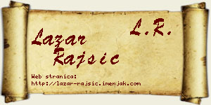 Lazar Rajšić vizit kartica